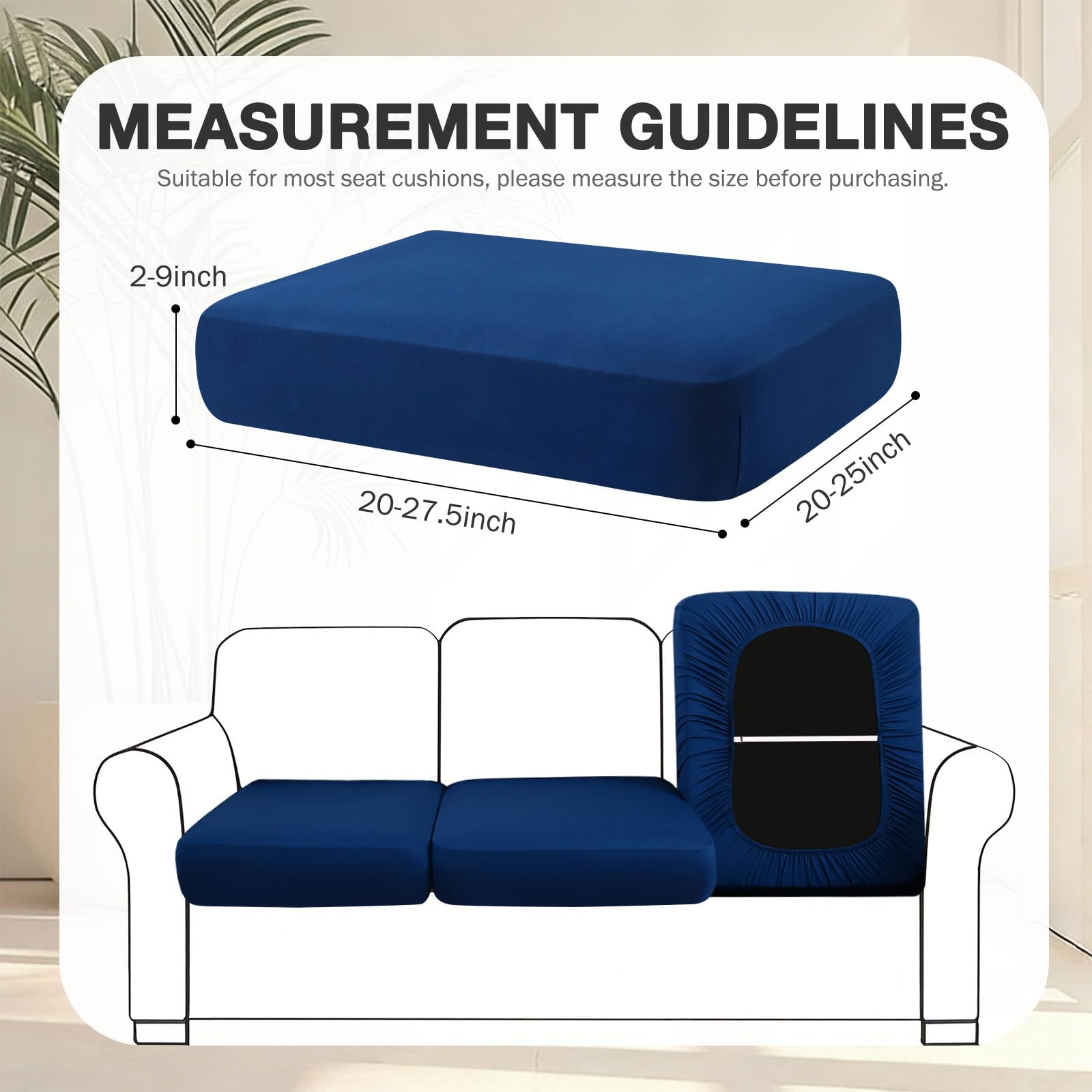 hyha 8Pcs Patio Cushion Covers, Stretch Outdoor Couch Cushion Covers