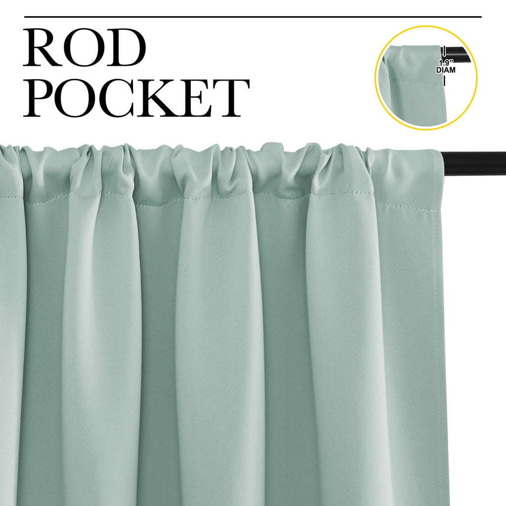 NICETOWN Curtains for Living Room 2 Panels, Rod Pocket Thermal Drapes for Bedroom, Room Darkning Fresh Shading Blinds Modern Home Decoration for Girls, W42 x L63 in per Panel, Seafoam Green