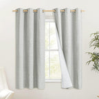 NICETOWN Grey 100% Blackout Curtain Panels, Set of 2, 42" Wide by 54" Long, Thermal Insulated White Thermal Insulated Liner Drapes for Nursery, Noise Reducing and Heat Blocking Drapes for Windows
