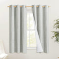 NICETOWN Grey 100% Blackout Curtain Panels, Set of 2, 34" Wide by 60" Long, Thermal Insulated White Thermal Insulated Liner Drapes for Nursery, Noise Reducing and Heat Blocking Drapes for Windows