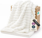 Bedsure GentleSoft Twin XL Blanket for Bed - Cozy Soft Blankets for Women, Cute Small Fleece Throws for Girls, Graduation Decorations Gift for Her Him School Dorm, Off White, 66x90 Inches