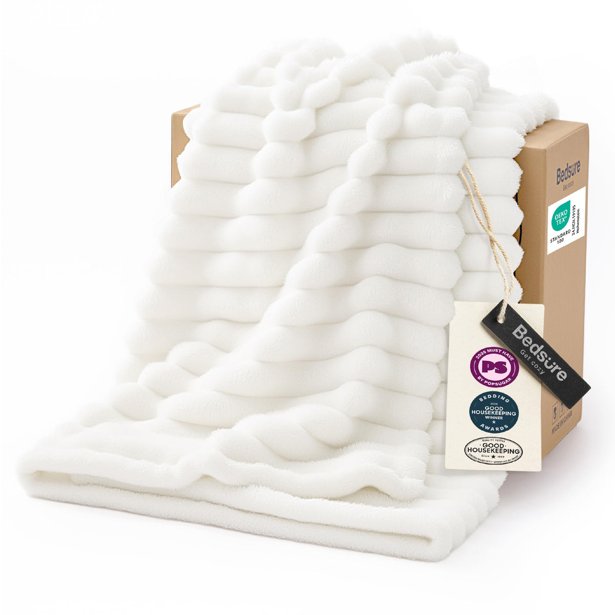Bedsure Soft Twin Blanket for Bed Decor Gifts Grey 60"x80"