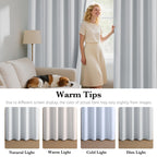 RYB HOME Short White 100% Blackout Curtains for Small Window