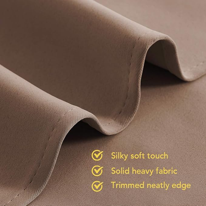 NICETOWN Blackout Window Curtains 80 inch Long, 2 Panels, 34 inch, Cappuccino, Grommet Top Room Darkening Thermal Insulated Solid Vertical Drapes for Bedroom/Kid Room