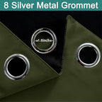 Yakamok Olive Green 100% Blackout Curtains 84 Inches Long 52" Wide 2 Panels