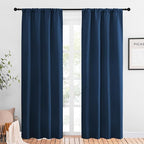 NICETOWN Blackout Curtains for Living Curtains, Moroccan Blue, 2 Panels, 42 by 84, Room Darkening Window Curtain Panels, Easy-Care Solid Thermal Insulated Draperies/Drapes for Daughter Room