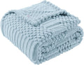 Blue Throw Blanket - Soft & Fluffy Fleece, Cute & Aesthetic, Perfect for Sofa, Couch, Chair, Bed, Living Room & Bedroom, All-Season Use, Plush & Cozy Decorative Blanket 50x60