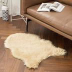 MIULEE Fluffy Rug Soft Shaggy Faux Fur Area Rug Luxury Plush Sheepskin Carpet for Bedroom Living Room Sofa Chair 2 x 3 Feet, Light Yellow