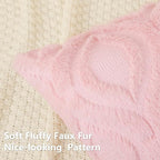 decorUhome Faux Fur Plush Light Pink Throw Pillow Covers 18x18 Set of 2