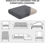 Water Repellent Sofa Cushion Slipcovers, Stretch Sofa Seat Cushion Cover, Furniture Protector Slipcovers RV Seat Cover for Living Room (Loveseat Cushion, Gray)