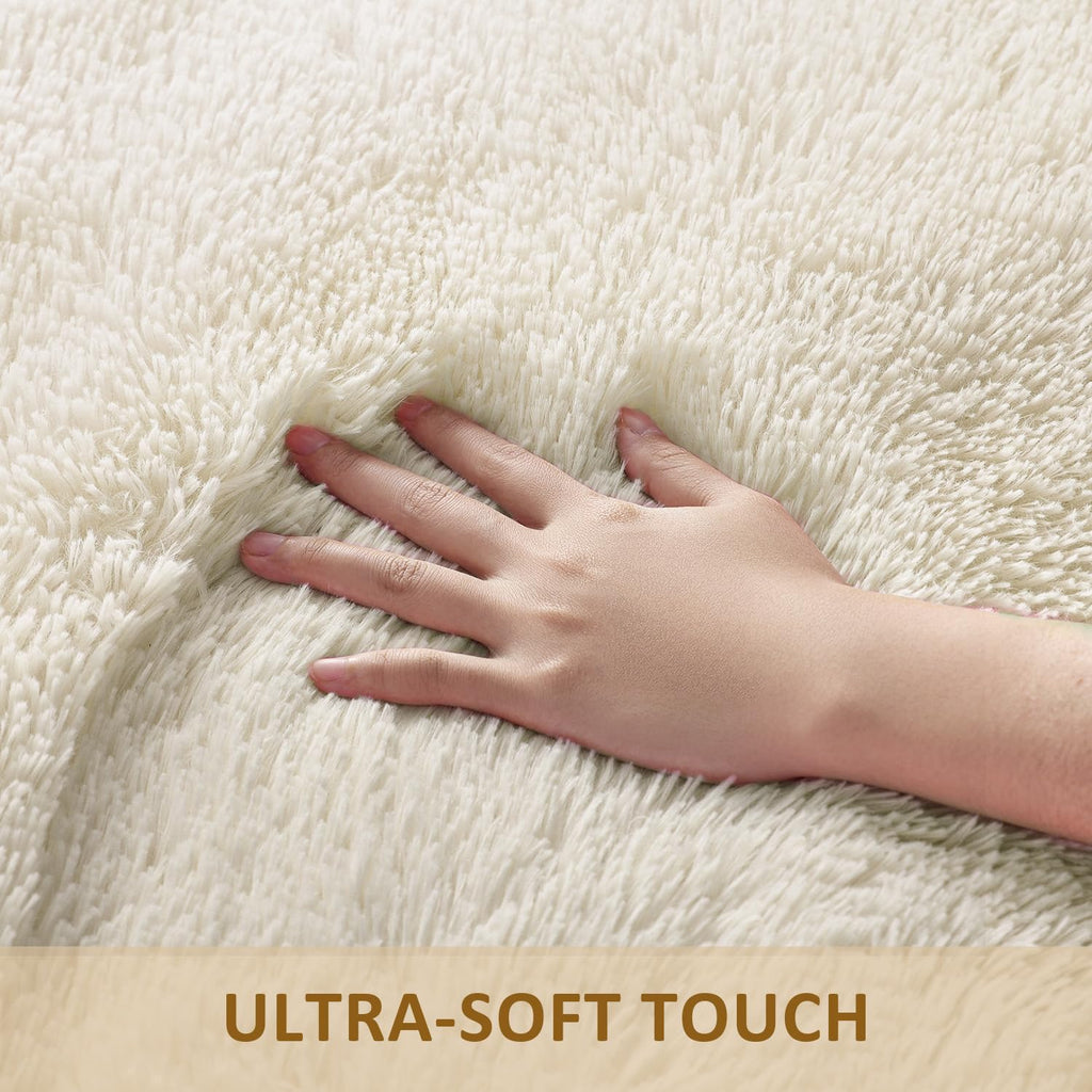 Ophanie 6x9 Area Rugs,Upgrade Non-Slip Fluffy Soft Rugs for Living Room,Large Shag Ivory Fuzzy Plush Rug,Shaggy Big Carpets for Bedroom,Kids Boys Girls Dorm Nursery Decor with Over 99 pcs Pile fibers