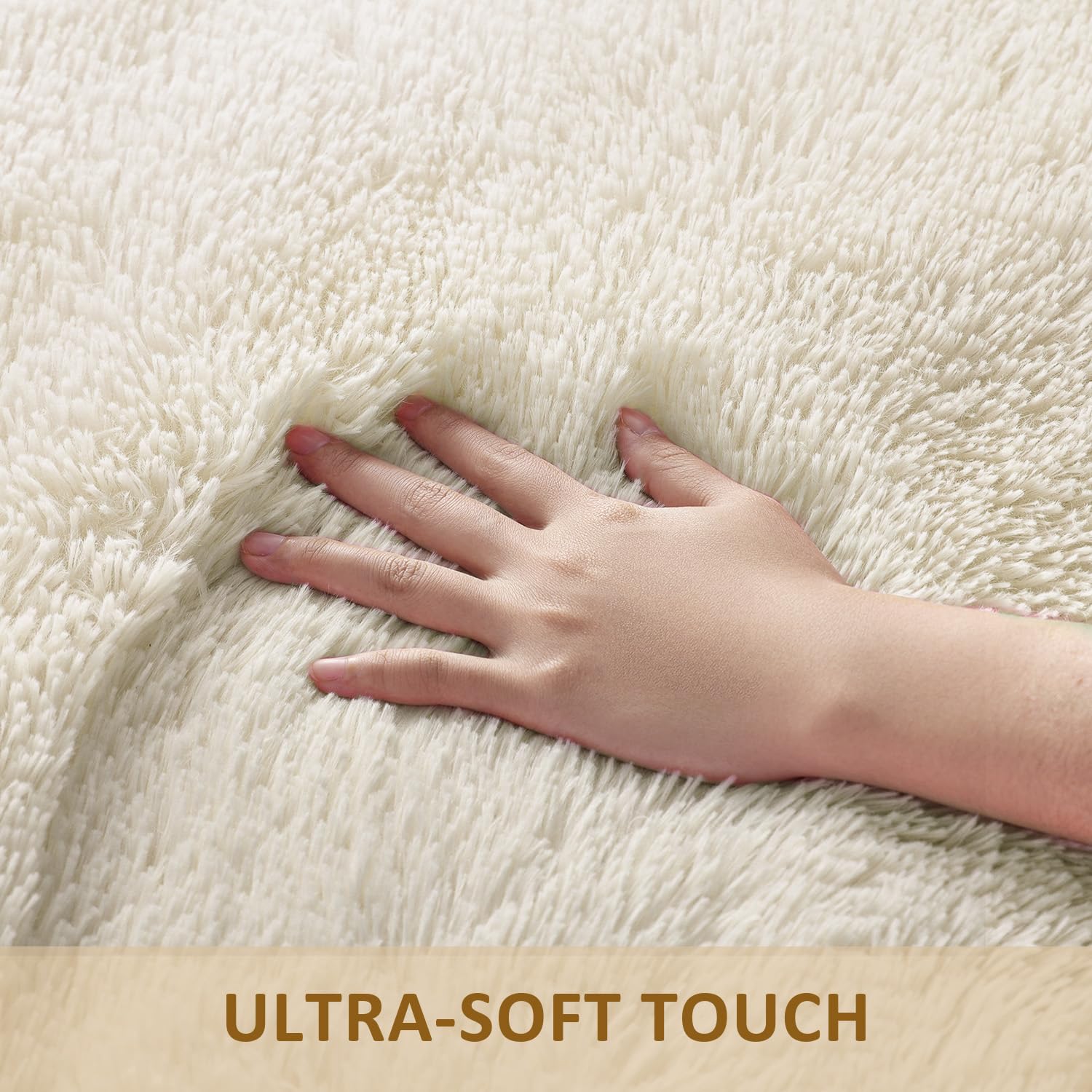 Ophanie 6x9 Area Rugs,Upgrade Non-Slip Fluffy Soft Rugs for Living Room,Large Shag Ivory Fuzzy Plush Rug,Shaggy Big Carpets for Bedroom,Kids Boys Girls Dorm Nursery Decor with Over 99 pcs Pile fibers