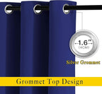 NICETOWN Blackout Window Curtains for Bedroom - Grommet Top Room Darkening Thermal Insulated Solid Vertical Drapes for Flat/Apartment (2 Panels, 46 x 63 Inch, Navy Blue)