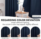 Deconovo Solid Back Tab Curtains Blackout Curtains Thermal Insulated Drapes and Curtains Room Darkening Curtains for Bedroom 52Wx95L Inch Navy Blue 1 Set