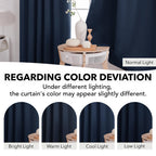 Deconovo Solid Back Tab and Rod Pocket Curtains Blackout Curtains Thermal Insulated Drapes Room Darkening Curtains for Living Room 52Wx84L Inch Navy Blue 2 Panels