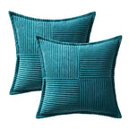 MIULEE Decorative Throw Pillow Covers for Couch 18x18 Inch Teal Blue 2 Pack
