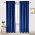 DWCN Blackout Curtains Room Darkening Thermal Insulated Bedroom Curtains Window Curtain Panels, 42 x 84 inches Long, Set of 2 Classic Blue Rod Pocket Drapes