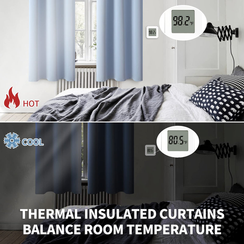 BGment Blackout Curtains for Living Room - Grommet Thermal Insulated Room Darkening Curtains for Bedroom, 2 Panels of 52 x 45 Inch, Spa Blue