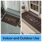 GORILLA GRIP 100% Waterproof All-Season WeatherMAX Doormat US Designed Natural Rubber, Stain and Fade Resistant, Low Profile Indoor Outdoor Door Mats, Easy Clean Patio Mat, Espresso Home Paw