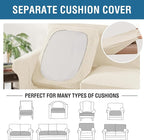H.VERSAILTEX 4 Piece Stretch Sofa Covers for 3 Cushion Couch Covers for Living Room Furniture (Base Cover Plus 3 Seat Cushion Covers) Upgraded Thicker Jacquard Fabric (Sofa, Cream)