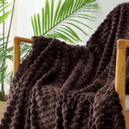 Exclusivo Mezcla 3D Fleece Twin Size Blanket for Bed, Coffee