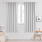 Deconovo Back Tab and Rod Pocket Curtains Blackout Curtains Thermal Insulated Room Darkening Curtains for Bedroom 52Wx63L Inch Platinum 2 Panels