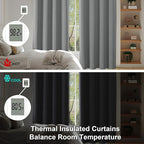 Simplebrand Light Grey Blackout Curtains for Bedroom 96 Inches Long 2 Panels, Solid Thermal Insulated, Energy Saving Living Room Window Treatment Curtains Blackout Drapes, W50 x L96 Inch, Light Grey