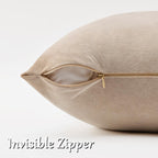 GIGIZAZA Taupe Velvet Pillow Covers 22x22 Decorative Pillows Pack of 2