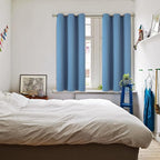 BGment Blackout Curtains for Bedroom - Grommet Thermal Insulated Room Darkening Curtains for Living Room, Set of 2 Panels (38 x 54 Inch, Faded Denim)