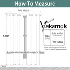 Yakamok Room Darkening Gray Blackout Curtains Thermal Insulated Grommet Curtain Panels for Bedroom, 38W x 72L, Grey, 2 Panels