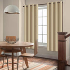 Yakamok Blackout Curtains Room Darkening Thermal Insulated Grommet top Window Curtains for Living Room, 52 x 72Inch, Beige, Set of 2