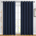 NICETOWN Blackout Curtains Panels for Living Room, 2 Panels, 66 x 80 Inch, Navy, 3 Pass Microfiber Noise Reducing Thermal Insulated Solid Ring Top Blackout Window Drapes