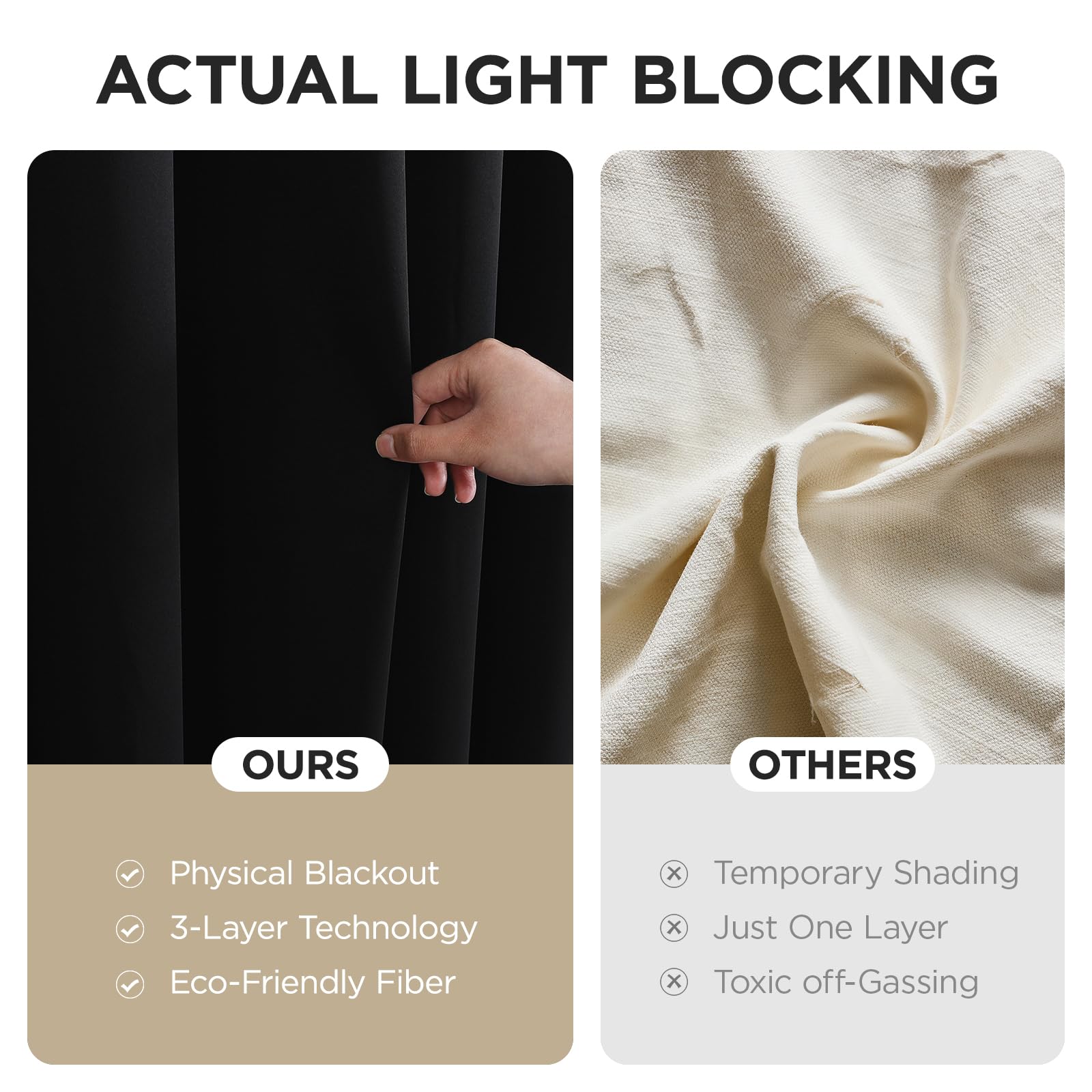 Joydeco Blackout Patio Sliding Door Curtains, Privacy Room Divider Curtains