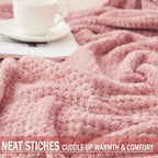Exclusivo Mezcla Soft Waffle Fleece Bed Blanket Twin Size, Pink