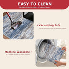 KOZYFLY Kitchen Runner Rug for Hallway Modern Runner Rug 2x5 Blue Rust