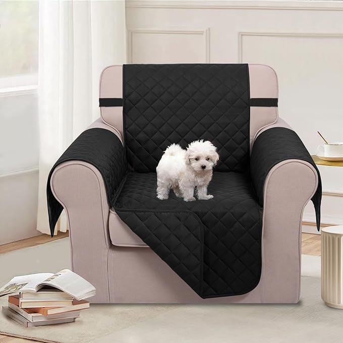 U-NICE HOME Reversible Oversized 28''Chair Covers, Black