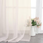 Chyhomenyc Cream Sheer Curtains 120 Inches Long - Light Filtering Voile Extra Long Panel Drapes for Floor to Ceiling Window, Elegant Soft Living Room Curtains, Each 42Wx120L Inch, 10FT, 2 Panels