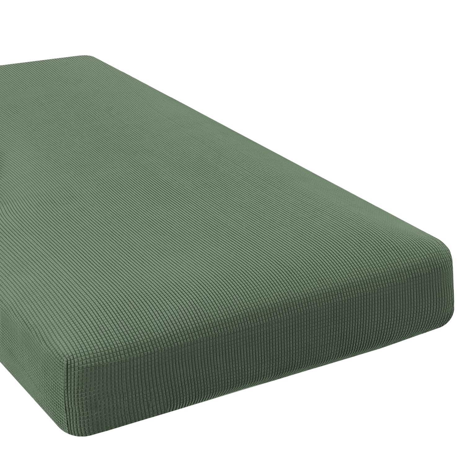 H.VERSAILTEX Super Stretch Individual Chaise Cover Sectional Couch Covers for L Shaped Sofa Both Left/Right Featuring Thick Jacquard Textured Twill Fabric (1 Piece Chaise Cover, Loden Frost)