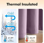 MIULEE Velvet Curtains Lavender Light Purple Elegant Grommet Thermal Insulated Soundproof Room Darkening Curtains/Drapes for Classical Living Room Bedroom Decor 52 x 108 Inch Set of 2