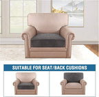 H.VERSAILTEX Velvet Stretch Couch Cushion Cover Plush Cushion Slipcover for Chair Cushion Furniture Protector Seat Cushion Sofa Cover (1 Piece Armchair Cushion Covers, Grey)