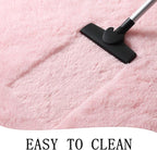 Chicrug Soft Runner Rug for Bedroom Living Room Plush Fluffy Rugs 2x6 Feet, Shag Furry Runner Rug Carpet Non Shedding for Nursery Children Kids Girls Room Home Decorative, Pink