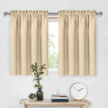DWCN Short Blackout Curtains 42 x 36 Inch Long for Kitchen RV Bunk Beige