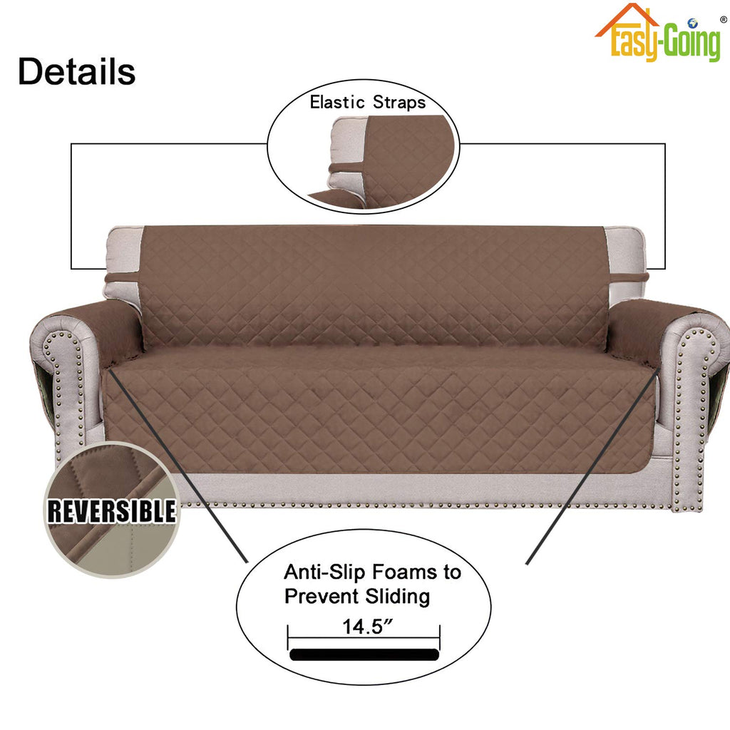 Easy-Going Reversible Couch Cover for 3 Cushion Sofa, Large Brown/Beige