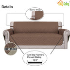 Easy-Going Reversible Couch Cover for 3 Cushion Sofa, Large Brown/Beige