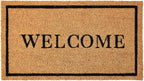 KANKUN Coco Coir Door Mat with Heavy Duty Backing, Welcome Doormat (17" x 30"), Doormat Entrance (Welcome2-1Pack)