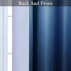 SimpleHome Ombre Curtains 52 x 63 Inch for Bedroom 2 Panels, Gradient Grey White to Blue Light Blocking Thermal Insulated Grommet Room Darkening Window Curtain/Drapes for Living Room