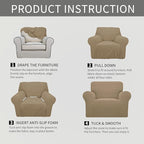 Easy-Going Stretch Oversized Chair Sofa Slipcover 1-Piece Couch Sofa Cover Furniture Protector Soft with Elastic Bottom for Kids Spandex Jacquard Fabric Small Checks Tan