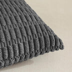 Fancy Homi 4 Packs Dark Grey Decorative Throw Pillow Covers 22x22 Inch for Couch Bed, Rustic Modern Farmhouse Boho Home Decor, Soft Plush Corduroy Gray Cute Square Accent Cushion Case 55x55 cm