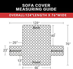 Easy-Going Reversible Couch Cover for 3 Cushion Couch Sofa Cover for Dogs Water Resistant Furniture Protector Cover with Foam Sticks Elastic Straps for Pet Cat (Sofa, Orange/Black)