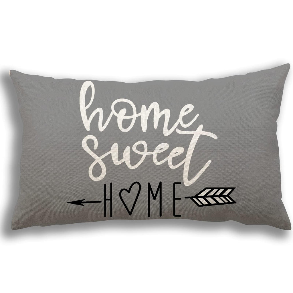 YCOLL Lumbar Pillow Covers 12x20 Set of 4, Modern Sofa Throw Pillow Cover, Decorative Outdoor Linen Fabric Pillow Case for Couch Bed Car，Gray